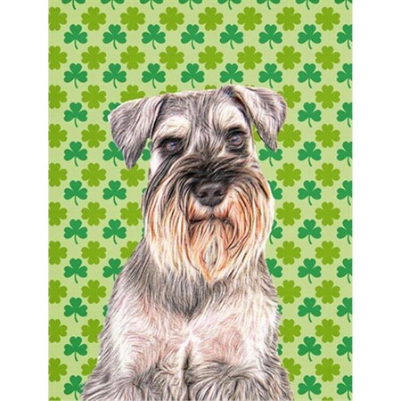 Carolines Treasures St. Patricks Day Shamrock Schnauzer Flag Canvas House Size KJ1200CHF